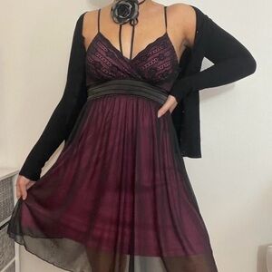 Elegant Black and Purple Women's Dress